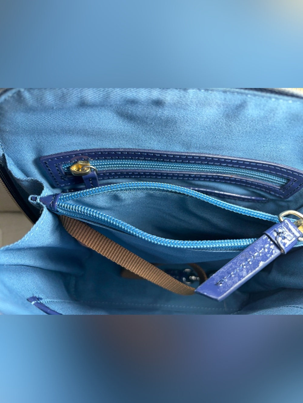 Dooney & Bourke Trixie Crossbody Bag Navy Blue Patent Leather - Picture 10 of 12